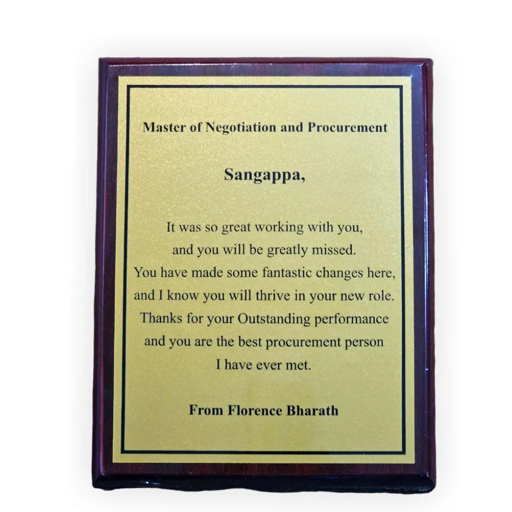 Piano Wooden Plague Trophy